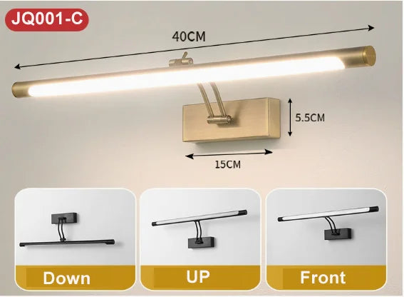 Mirror Wall Lamps Bathroom Wall Lights Toilet Wall Mounted Lighting Fixtures Sconces Showroom Cabinet Golden Wall Lighting