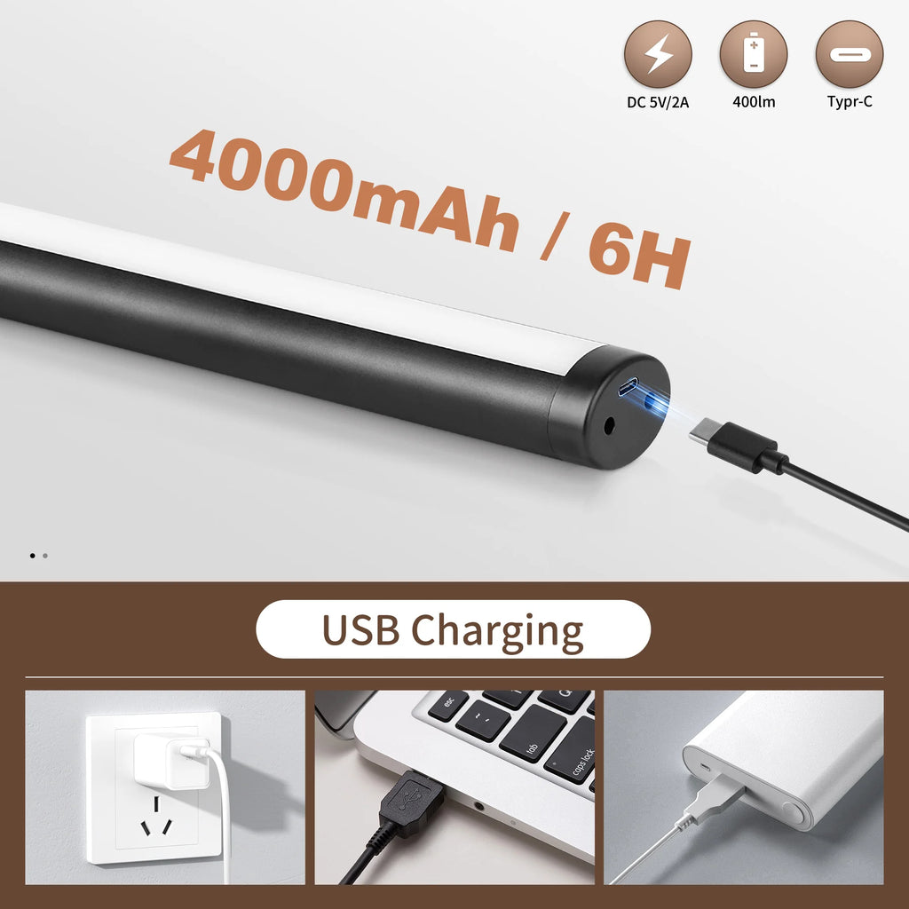 Painting Picture Light Wireless LED Picture Lamp Mirror Light Rechargeable Wall Lamp for Art Display Bathroom Mirror Frame Lamp