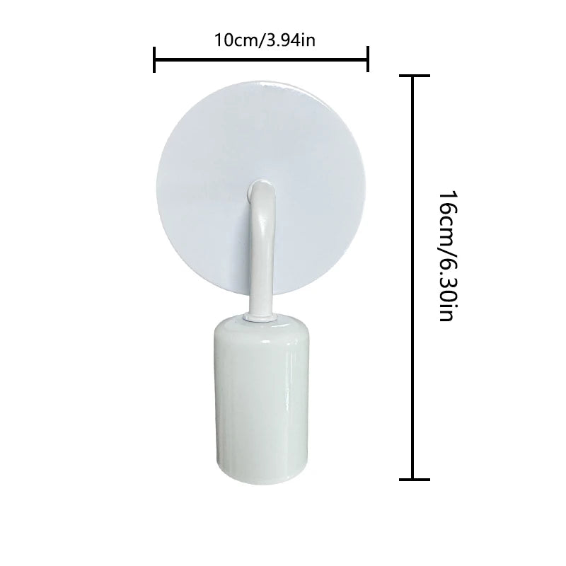 Modern Minimalist LED Iron Wall Lamp Nordic Bedroom Bedside Creative Living Room E27 Black and White Corridor Background Light