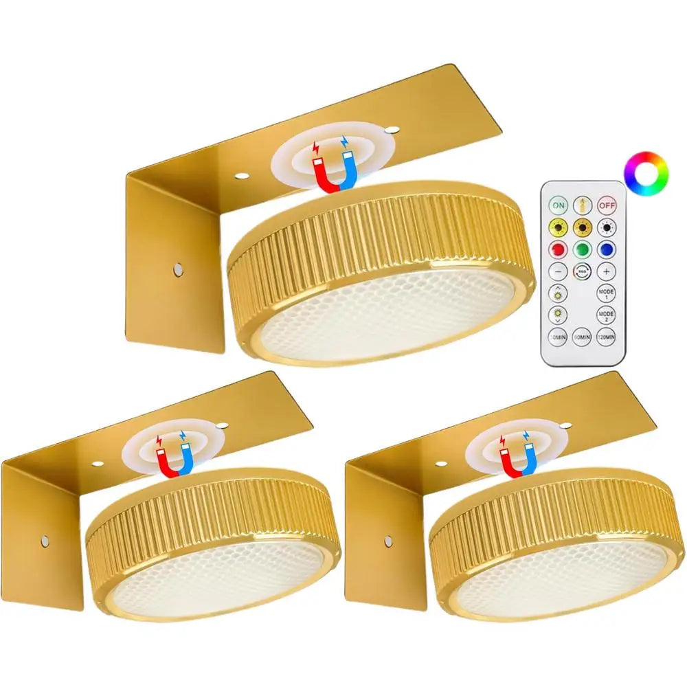 3 Pack Remote Control Wall Painting Light Adjustable Battery Powered Painting Lamp Dimmable Timer Art Display Novelty Lamp