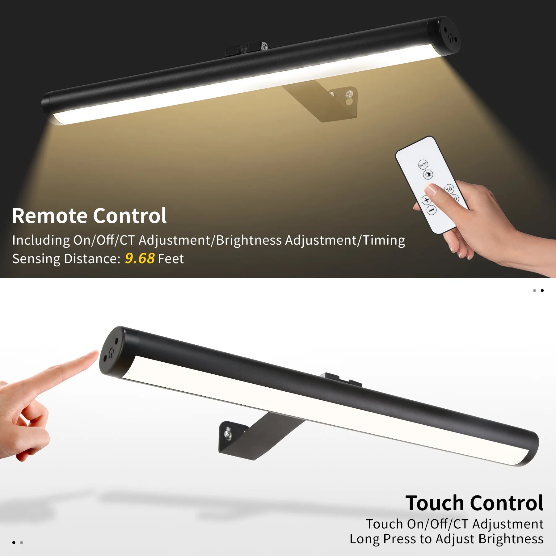 Painting Picture Light Wireless LED Picture Lamp Mirror Light Rechargeable Wall Lamp for Art Display Bathroom Mirror Frame Lamp